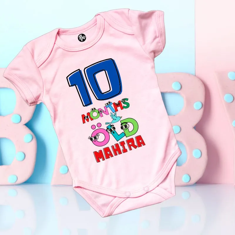 Monthly Birthday Rompers | 0-11 Months | Customized Colorful Birthday Onesie's