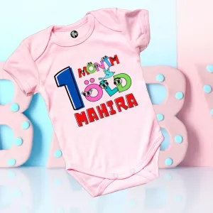Monthly Birthday Rompers | 0-11 Months | Customized Colorful Birthday Onesie's