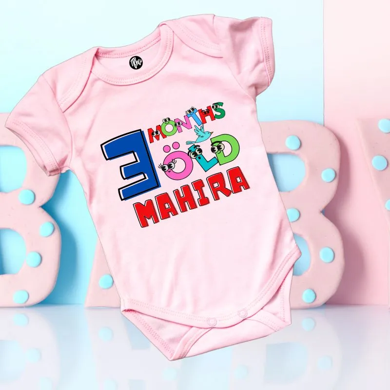 Monthly Birthday Rompers | 0-11 Months | Customized Colorful Birthday Onesie's