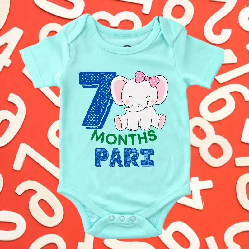 Monthly Birthday Rompers | 0-11 Months | Jungle Theme Jumbo Elephant Romper for Babies