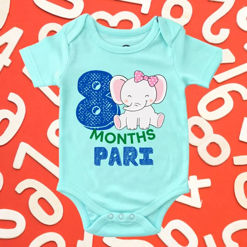 Monthly Birthday Rompers | 0-11 Months | Jungle Theme Jumbo Elephant Romper for Babies