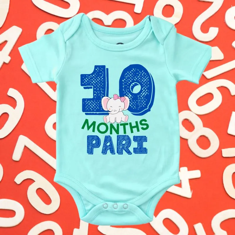 Monthly Birthday Rompers | 0-11 Months | Jungle Theme Jumbo Elephant Romper for Babies