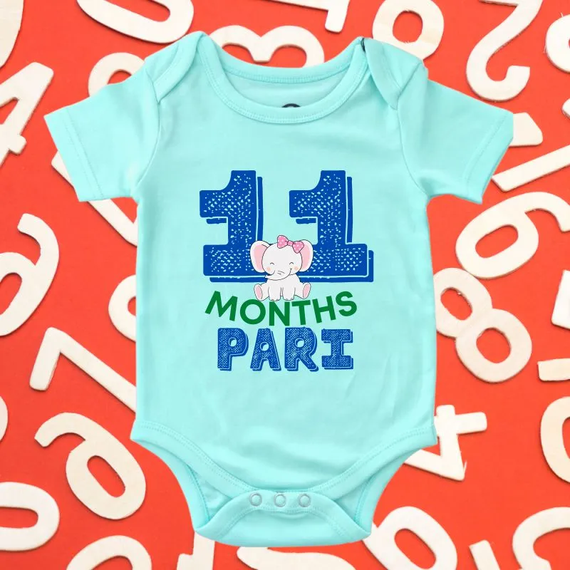 Monthly Birthday Rompers | 0-11 Months | Jungle Theme Jumbo Elephant Romper for Babies