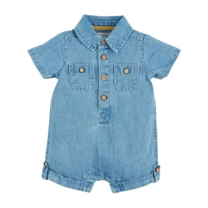 Mud Pie Light-Wash Denim One-Piece