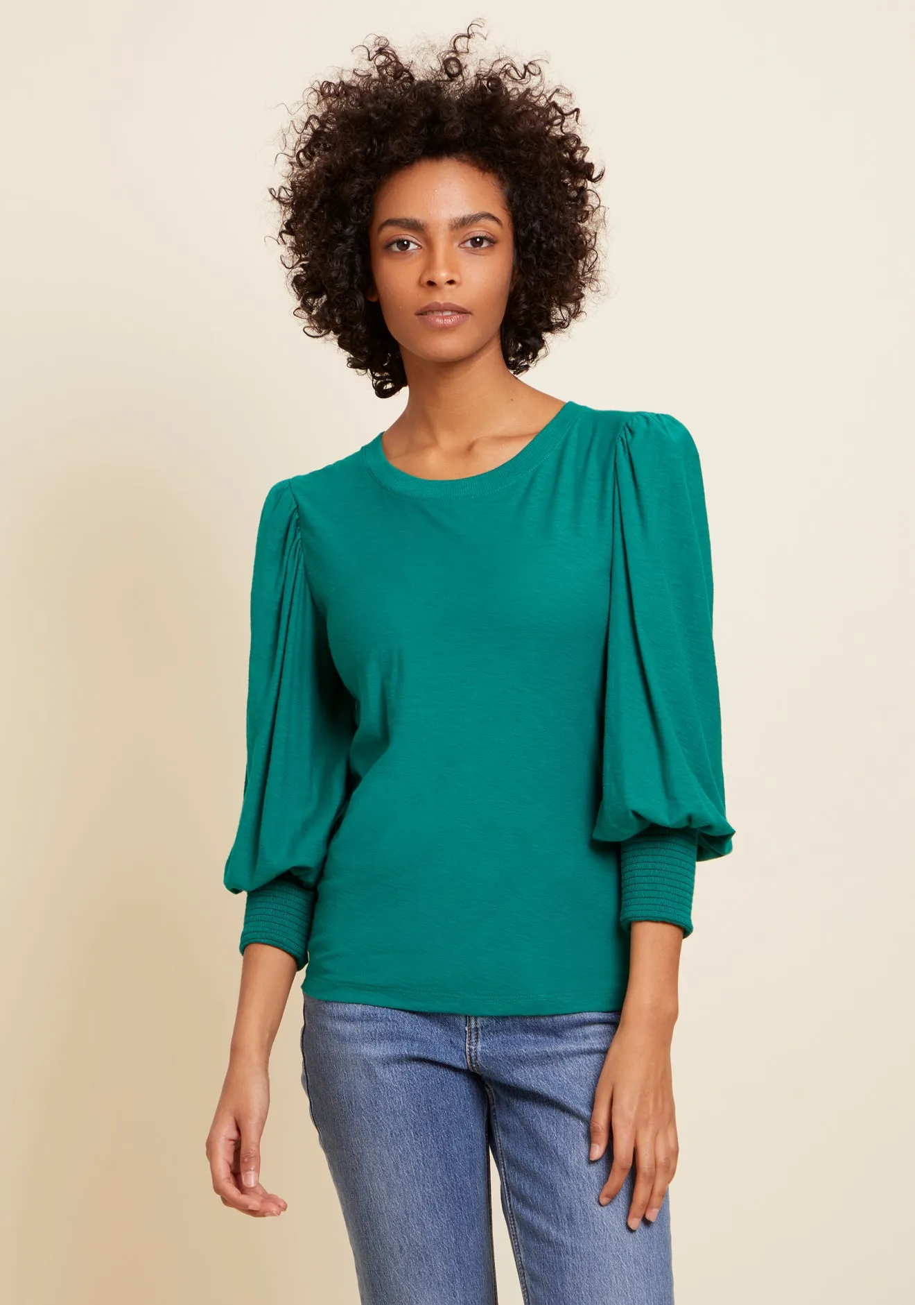 Nation Loren Smocked Peasant Top