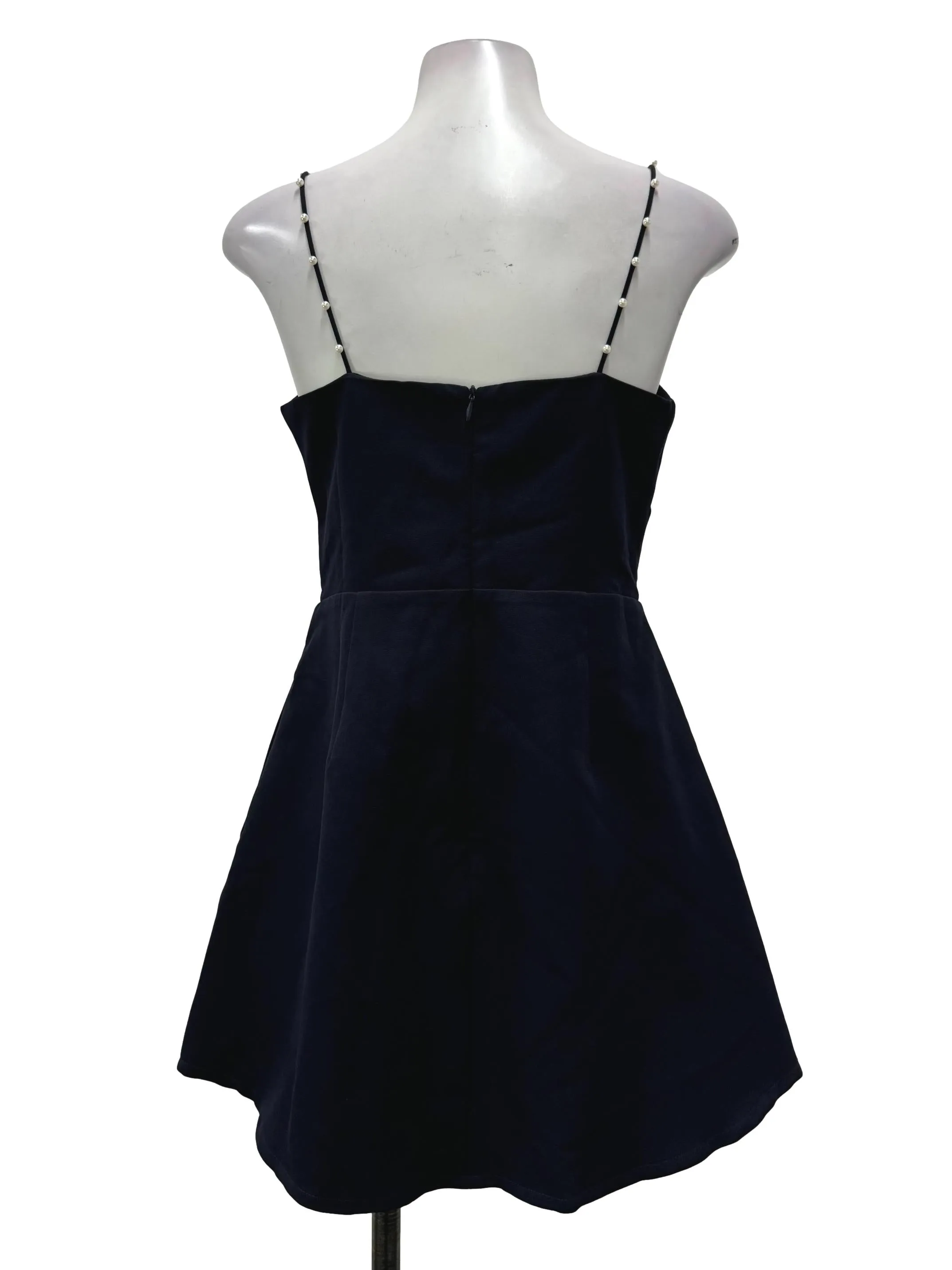 Navy Pearl Straps Romper
