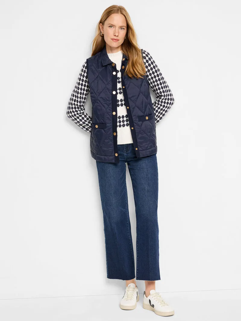 NIC ZOE Knit Trim Puffer Vest