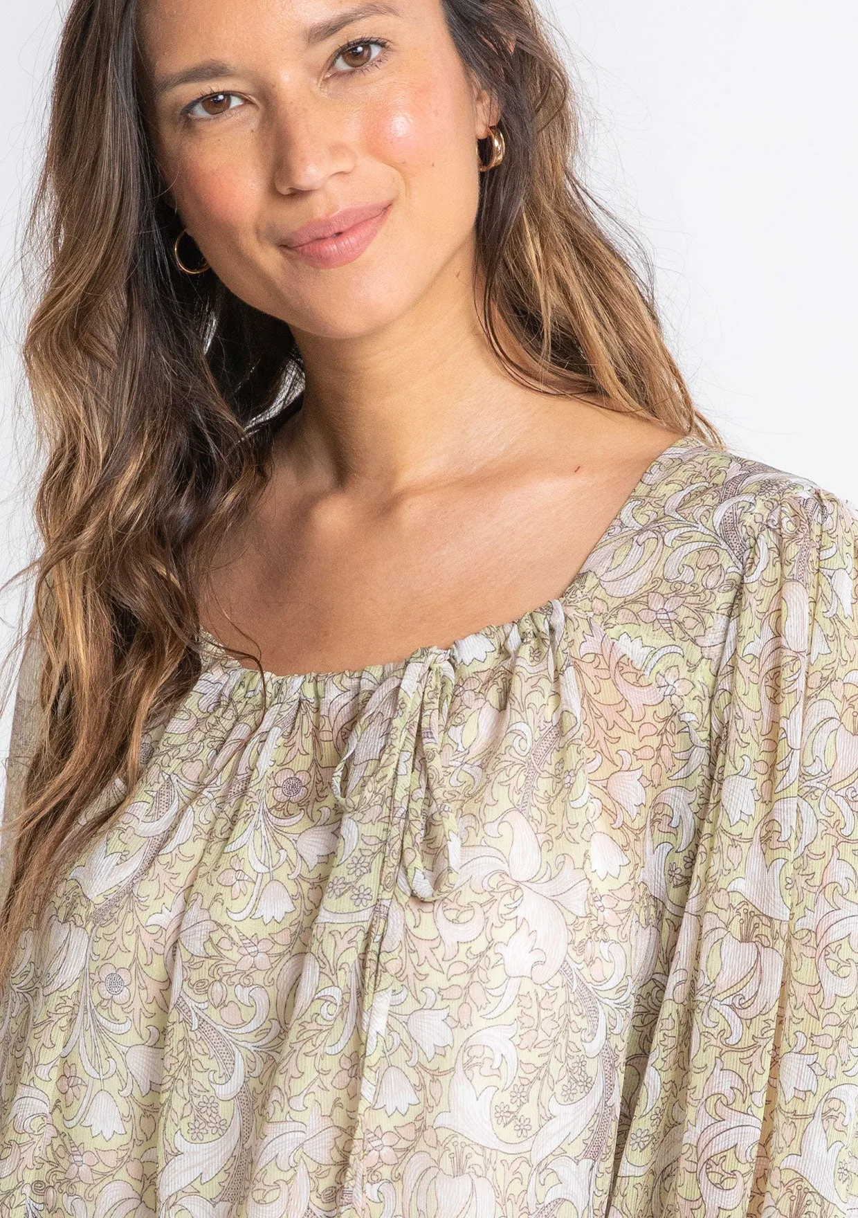 Paisley 3/4 Sleeve Sheer Blouse