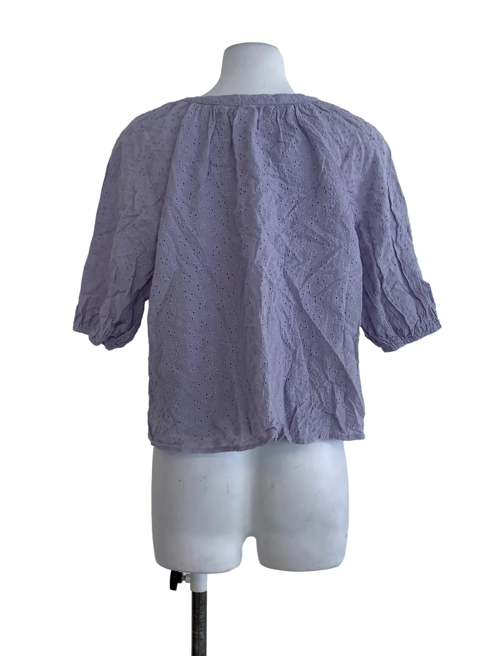 Periwinkle Purple Eyelet Lace Blouse