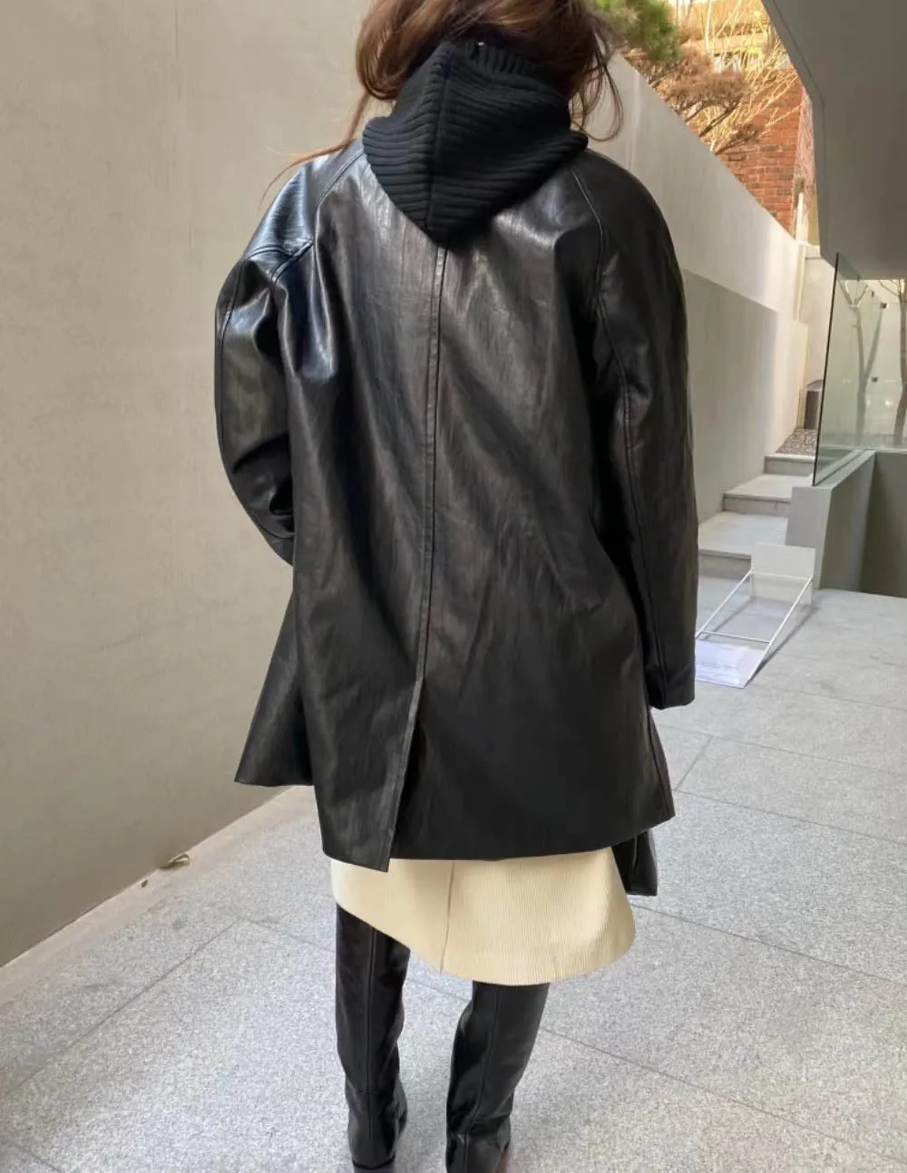 Pia Faux Leather Jacket Black