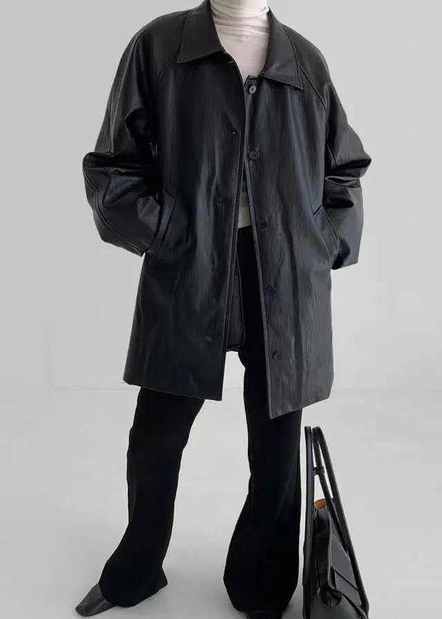 Pia Faux Leather Jacket Black