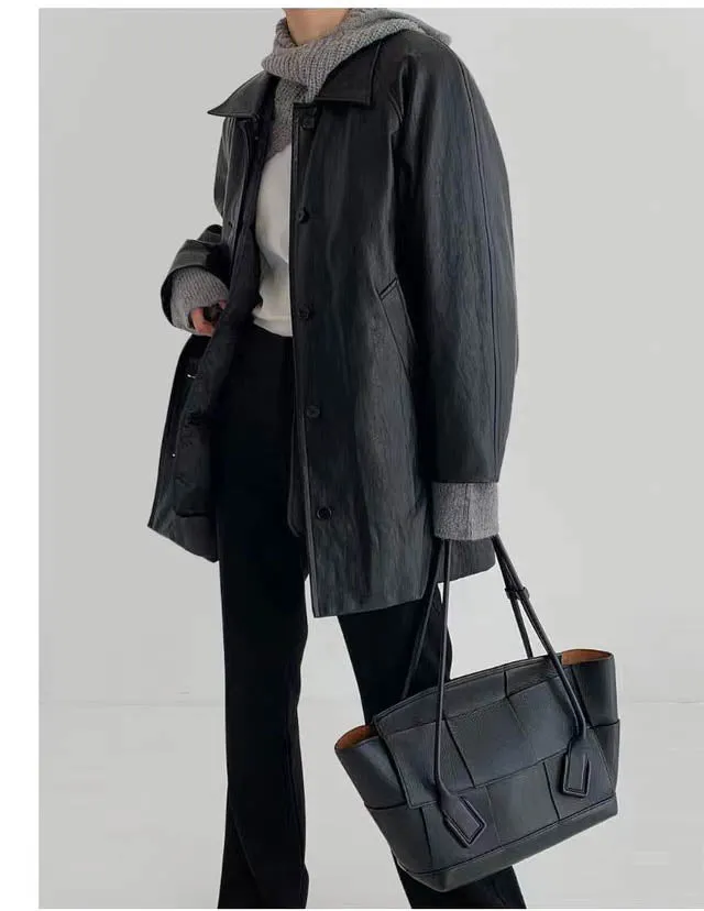 Pia Faux Leather Jacket Black