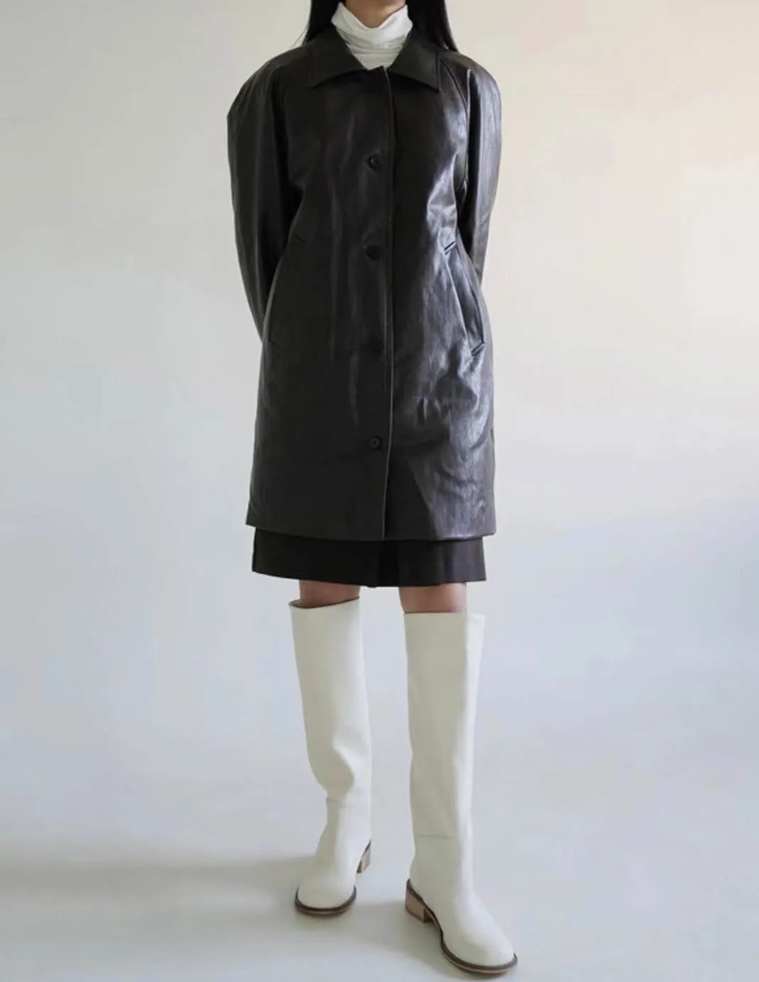 Pia Faux Leather Jacket Black