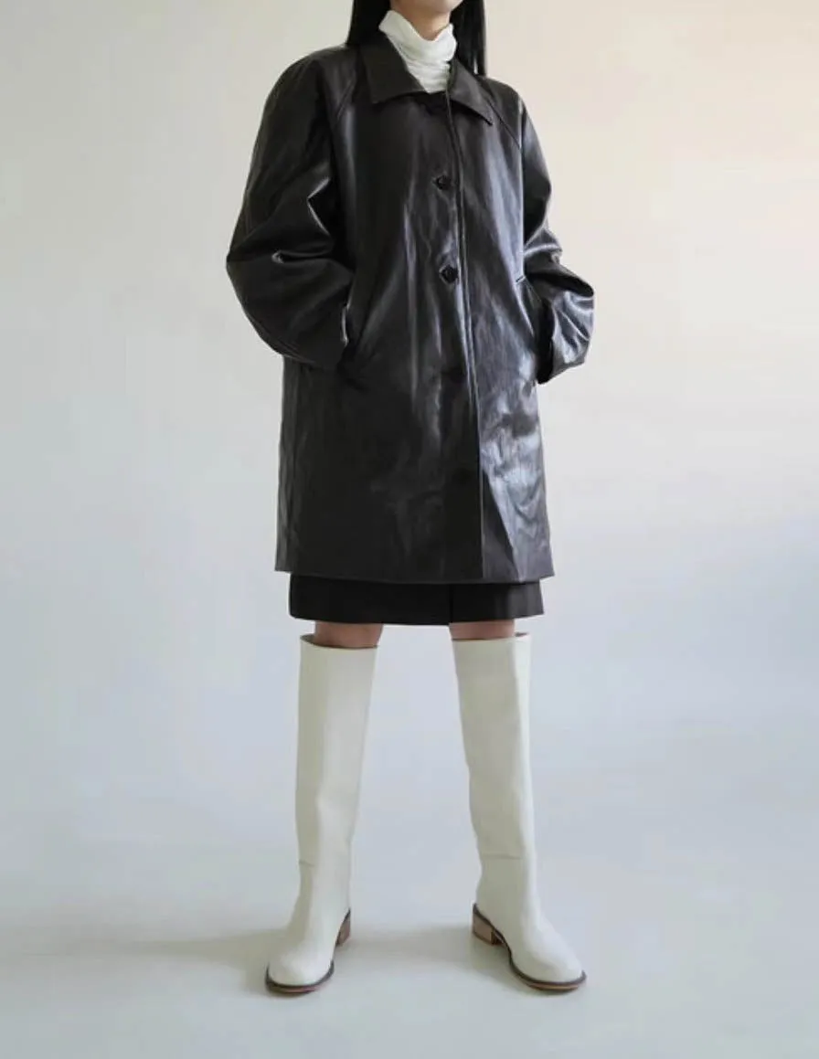 Pia Faux Leather Jacket Black