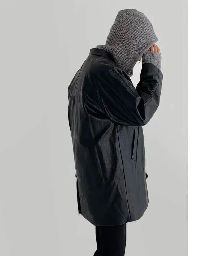 Pia Faux Leather Jacket Black