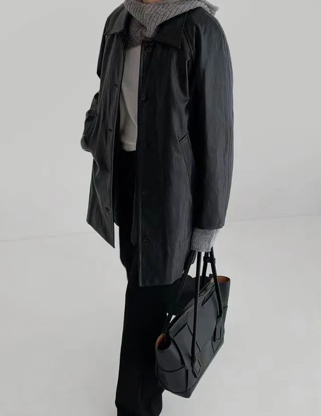 Pia Faux Leather Jacket Black