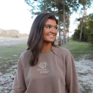 Pinny Embroidered Clay Crewneck