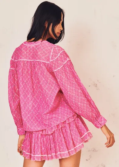 Prairie Peasant Top (Fuchsia Berry)