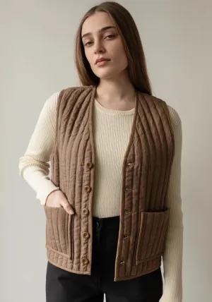 Quilted Vest - Cocoa