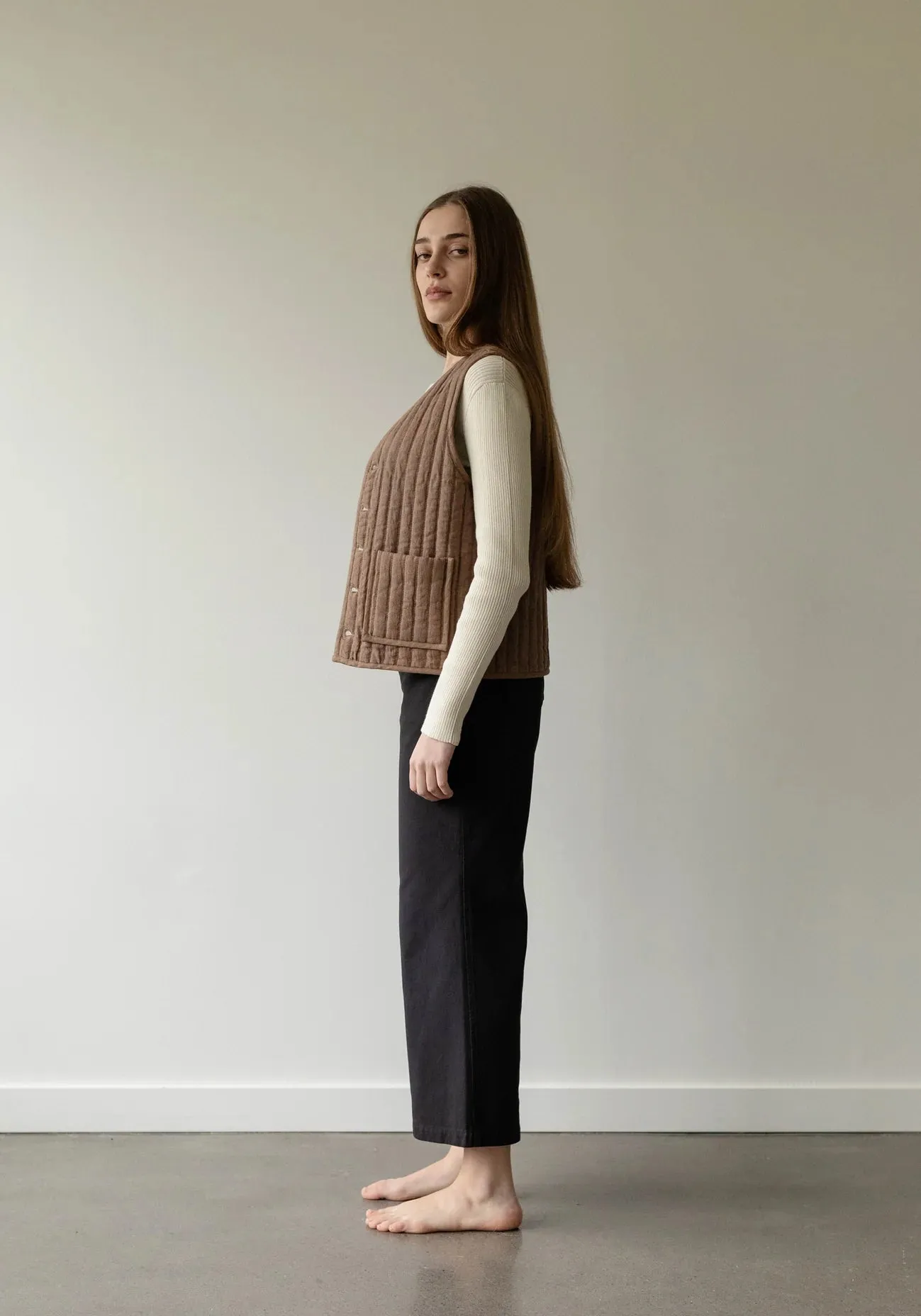 Quilted Vest - Cocoa