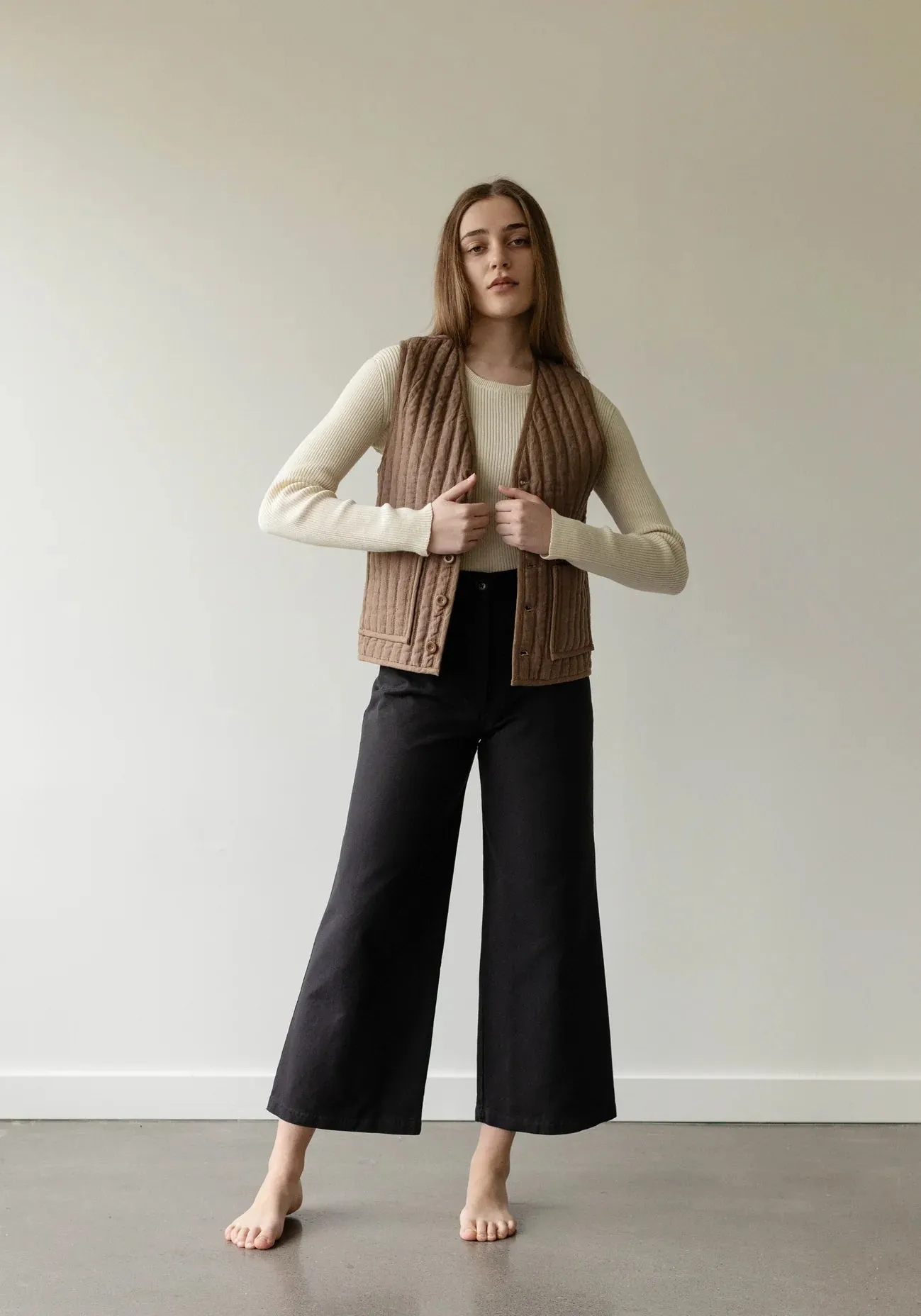 Quilted Vest - Cocoa