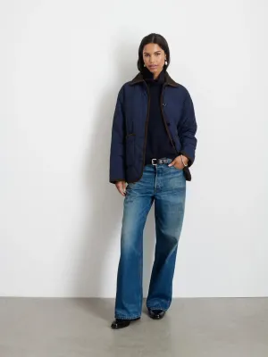 Quinn Quilted Jacket in Nylon - Navy