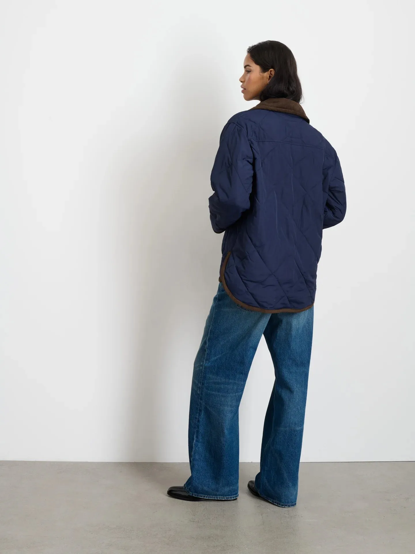 Quinn Quilted Jacket in Nylon - Navy