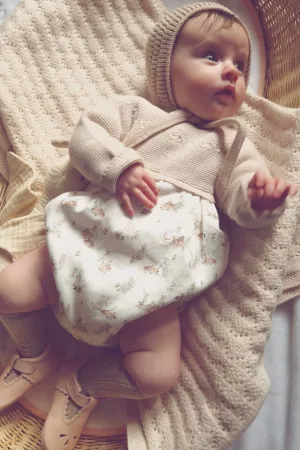 "Arden" Stone Half Knit Peter Rabbit Romper