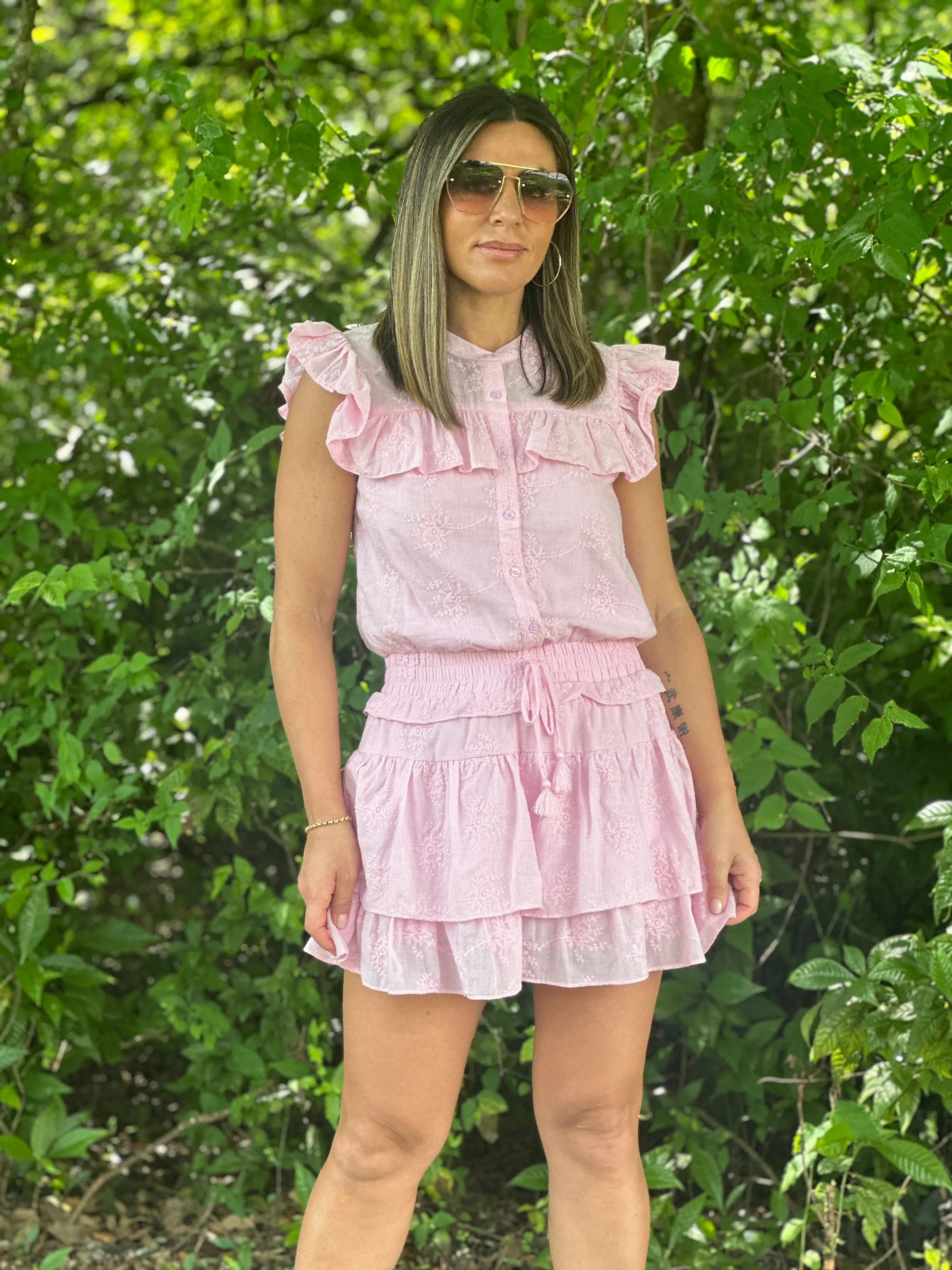 "Carina" Eyelet Dress With Shorts Lining