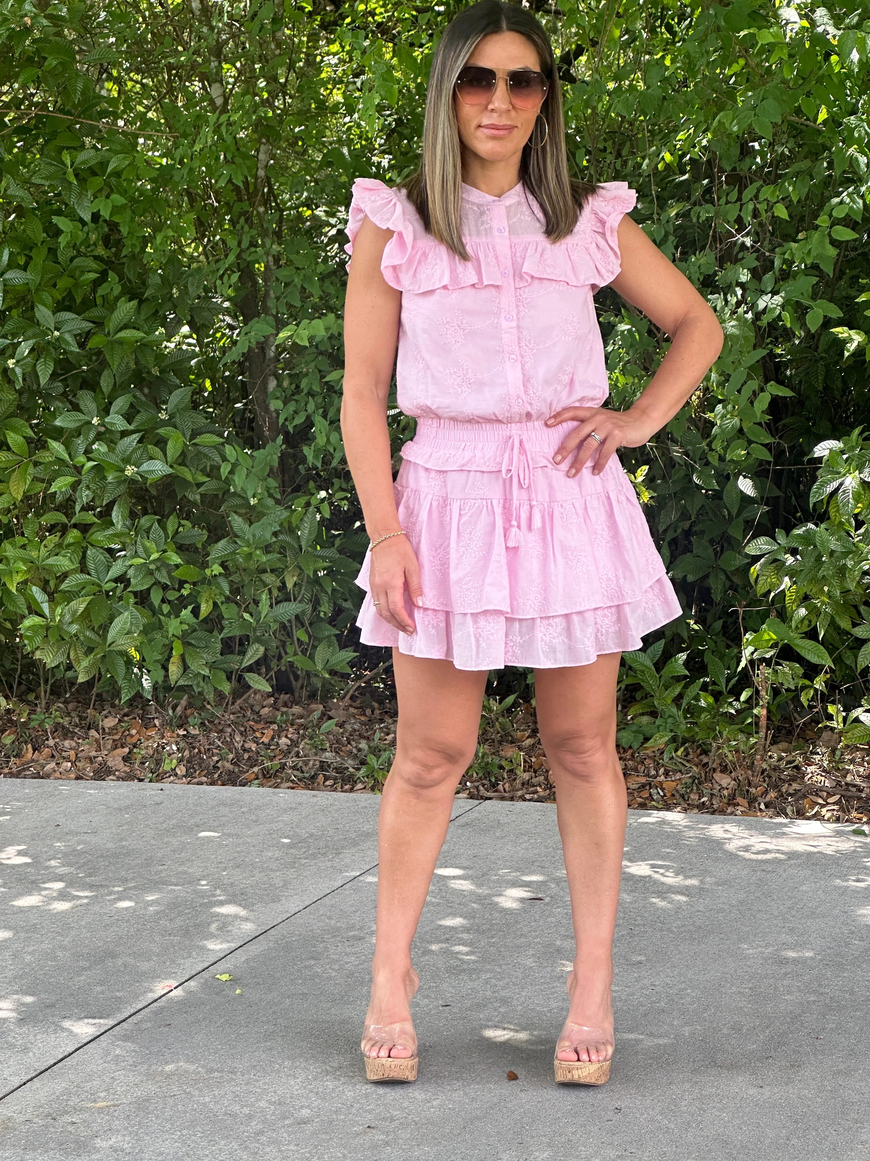 "Carina" Eyelet Dress With Shorts Lining