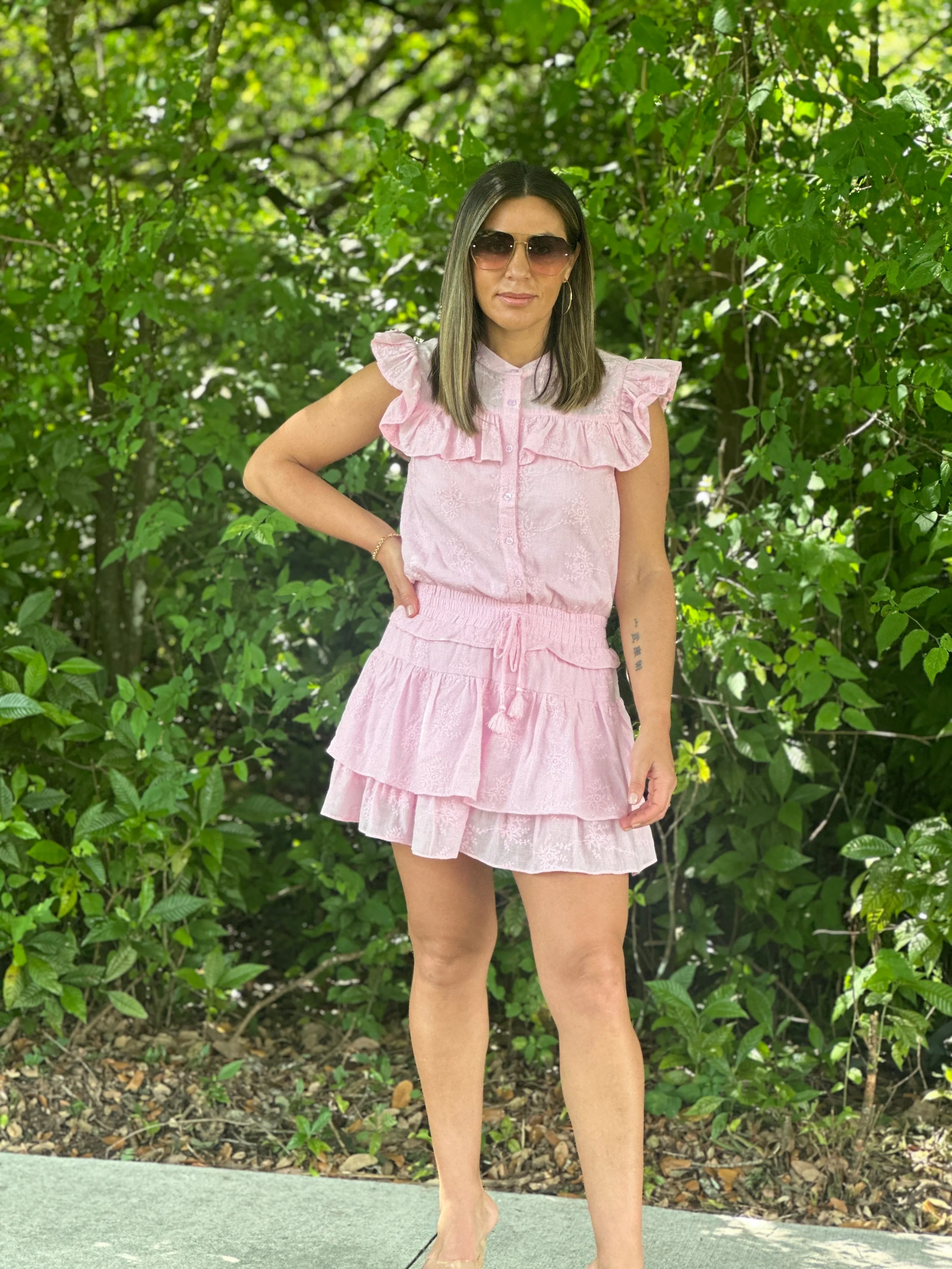 "Carina" Eyelet Dress With Shorts Lining