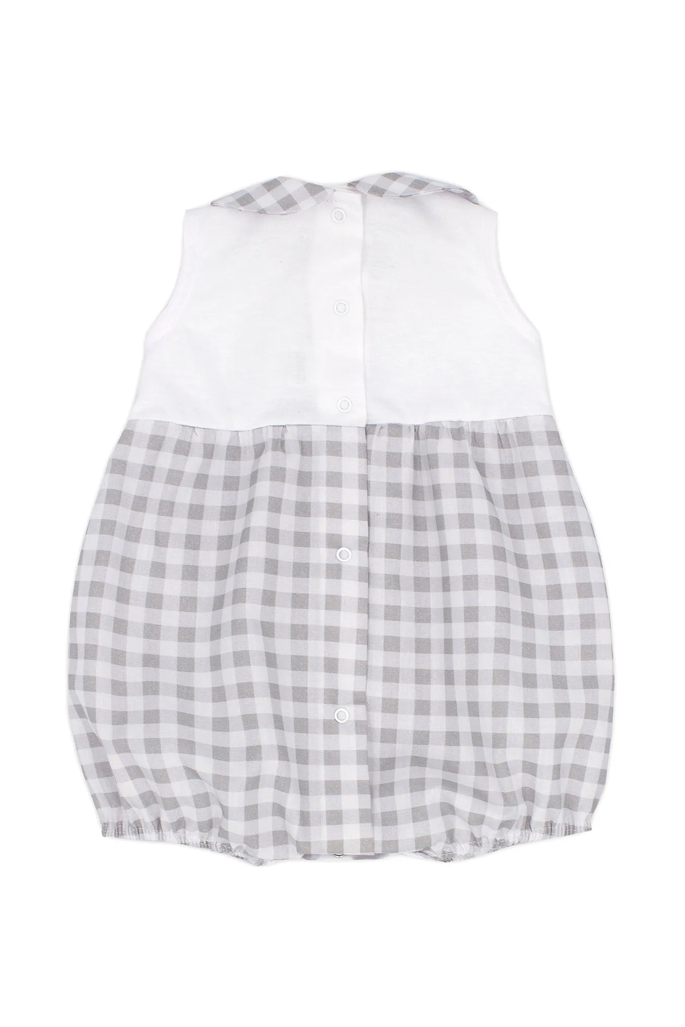 "Reginald" Grey Gingham Romper