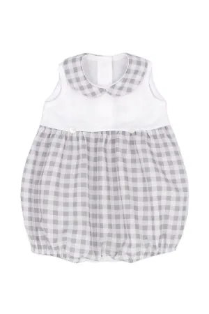 "Reginald" Grey Gingham Romper