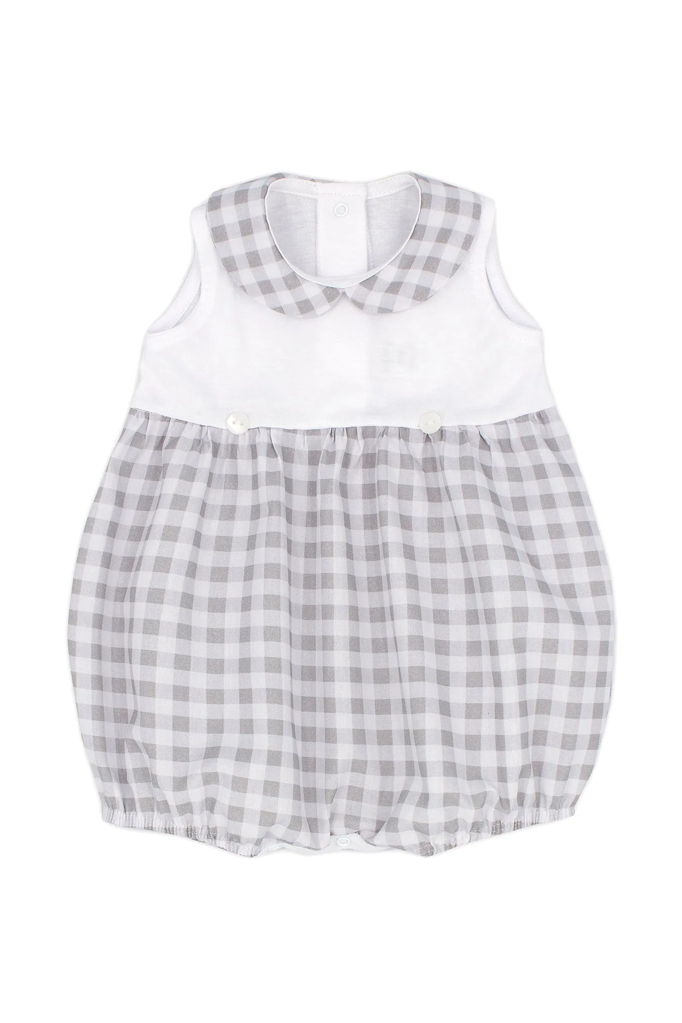 "Reginald" Grey Gingham Romper
