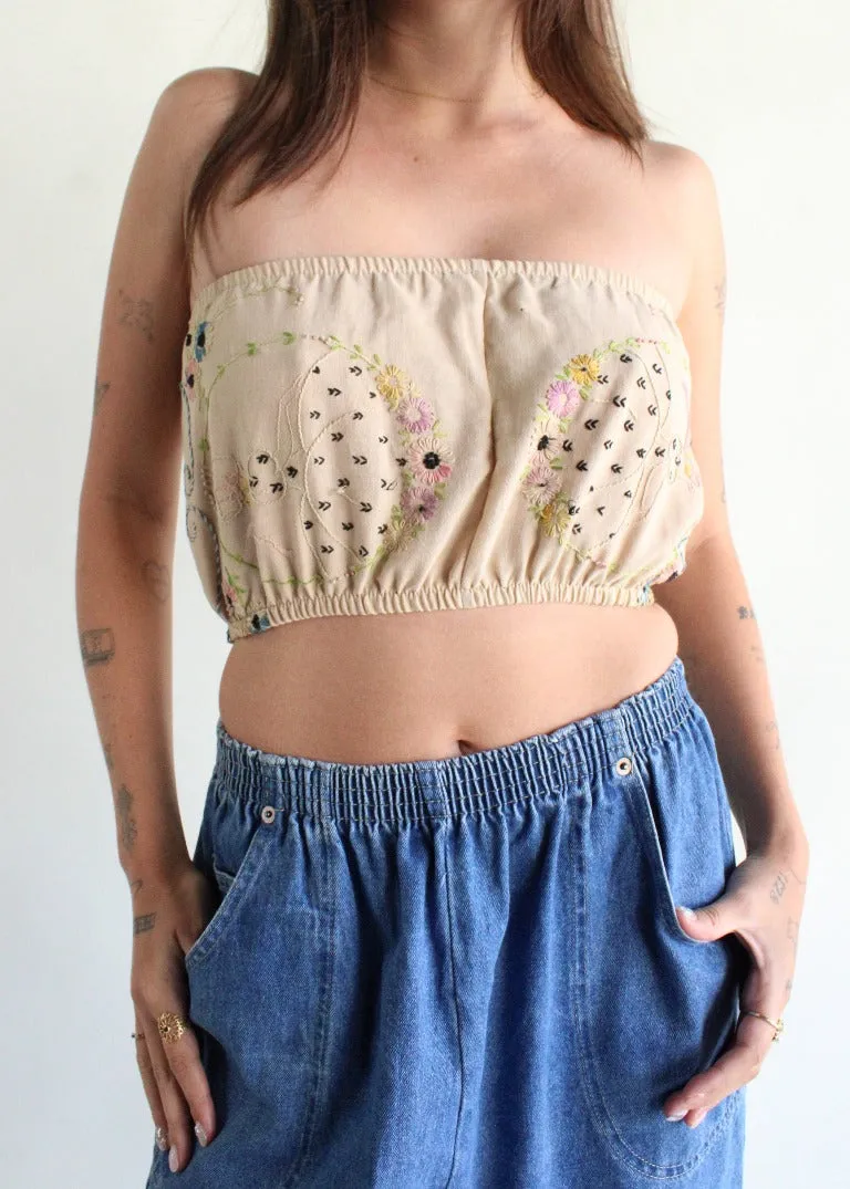 RCYCLD Embroidered Tube Top