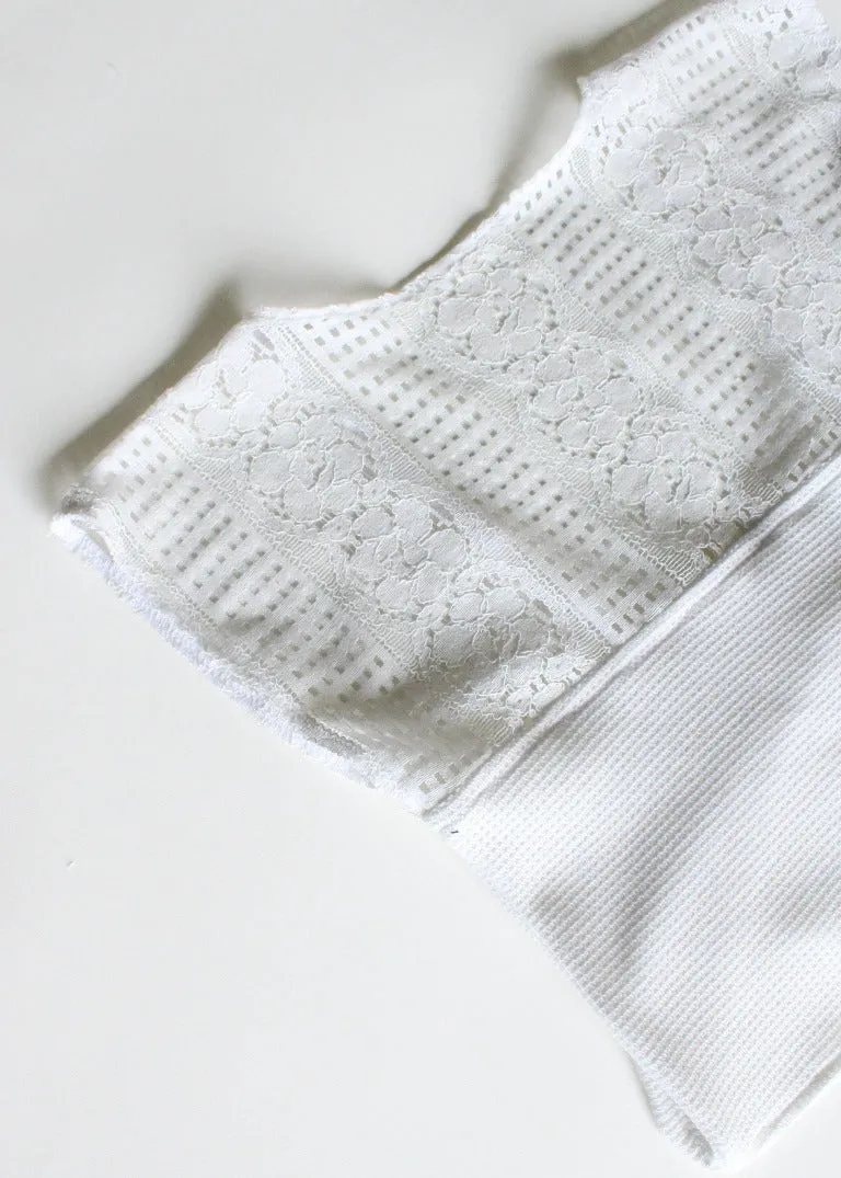 RCYCLD Thermal   Lace Tie Top