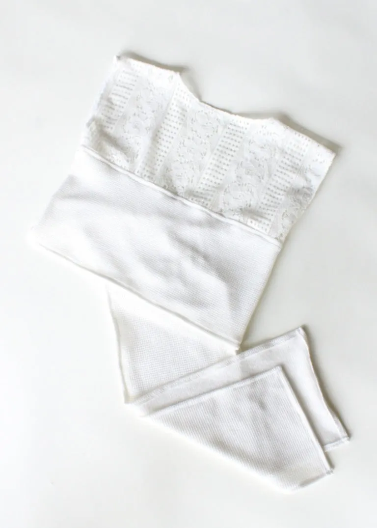 RCYCLD Thermal   Lace Tie Top