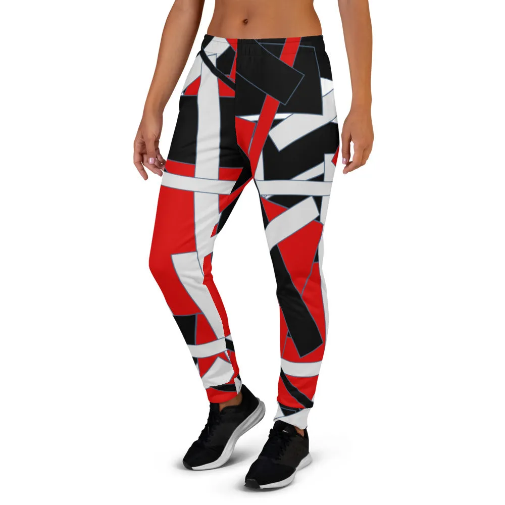Red Geometric Women's Joggers