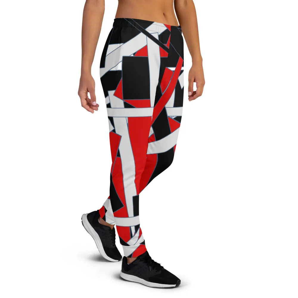Red Geometric Women's Joggers