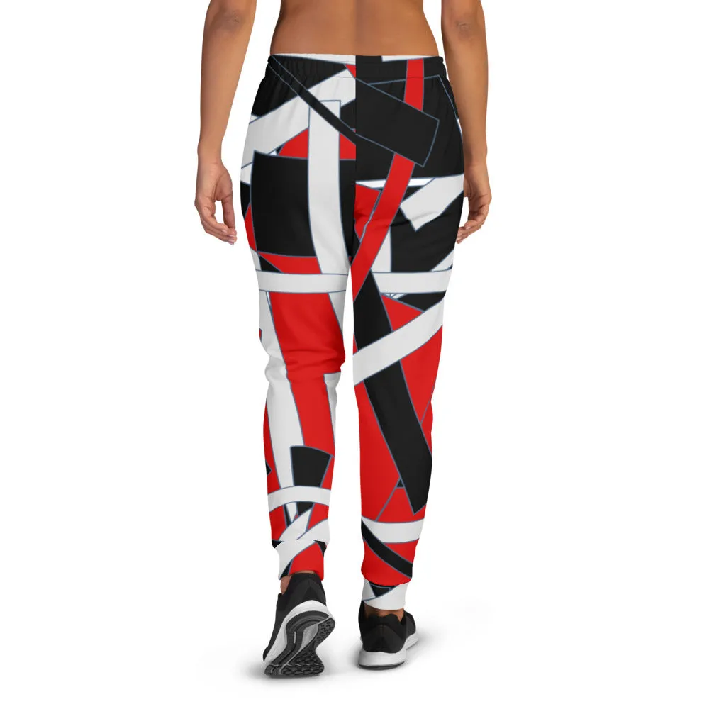 Red Geometric Women's Joggers