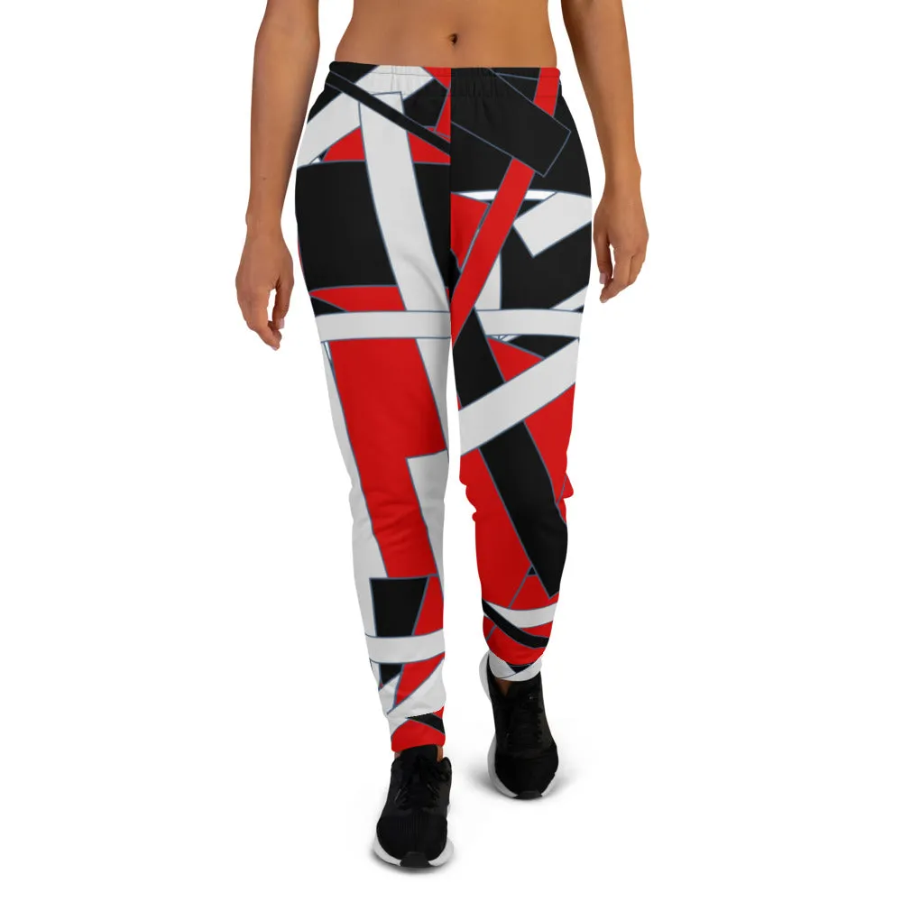 Red Geometric Women's Joggers