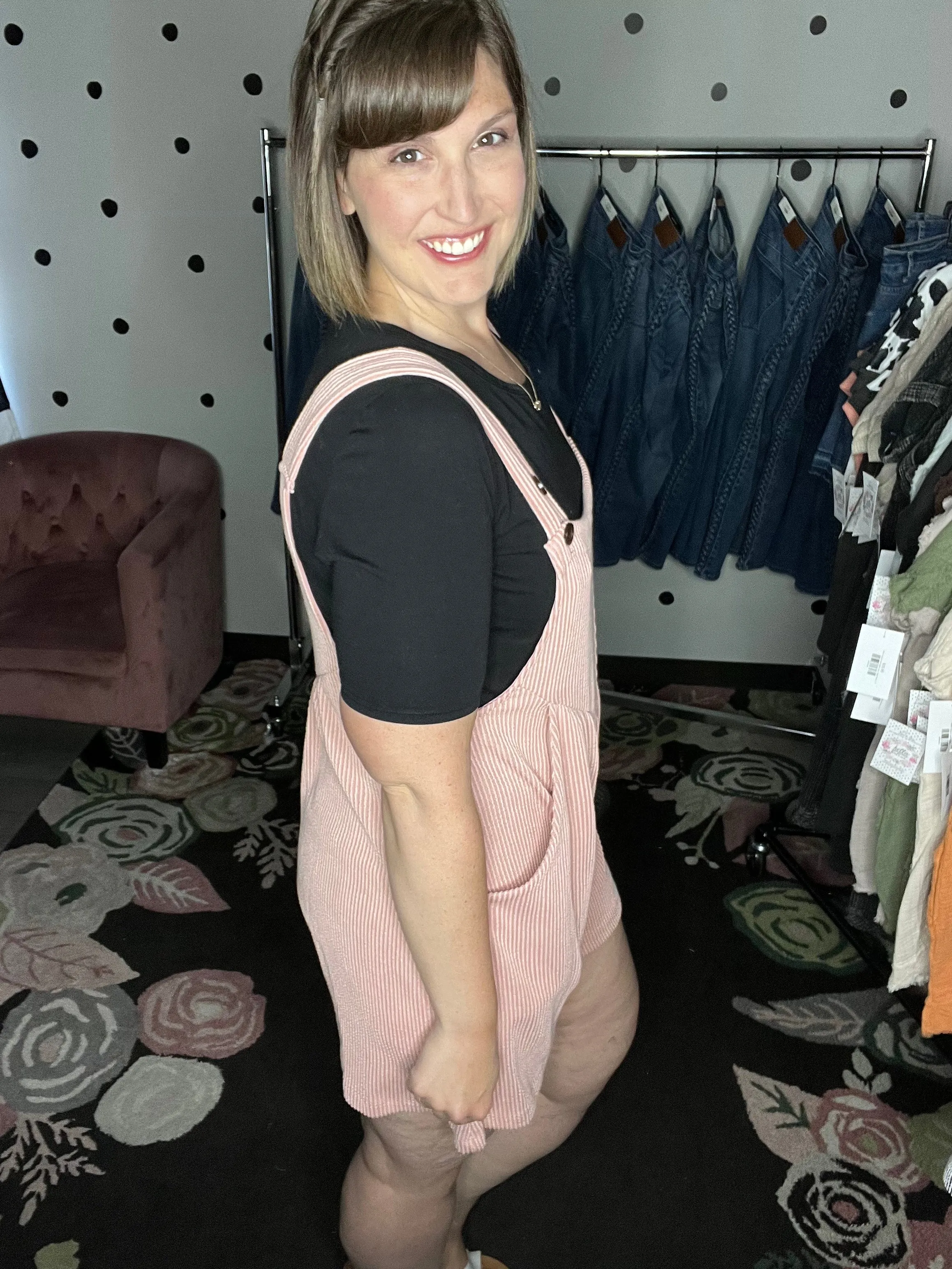 Ribbed Knit Overall Rompers