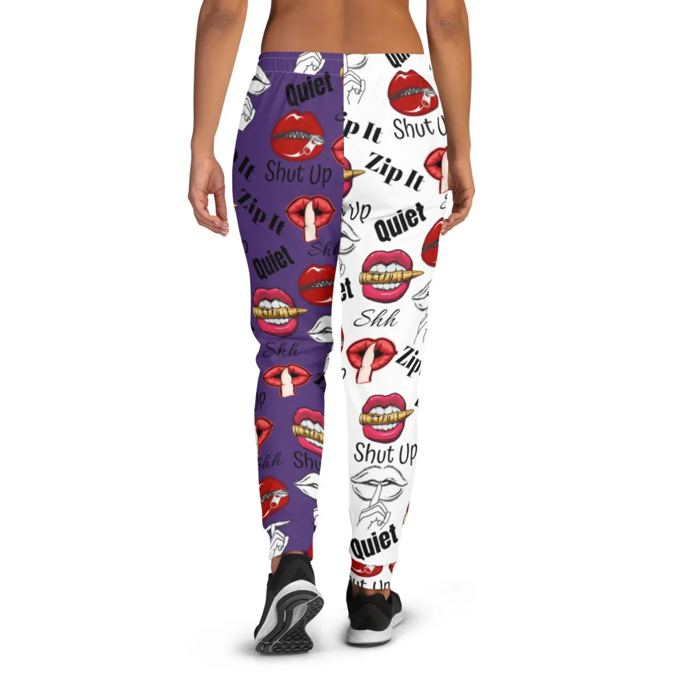 Shhhut Up Women's Joggers - White/Purple