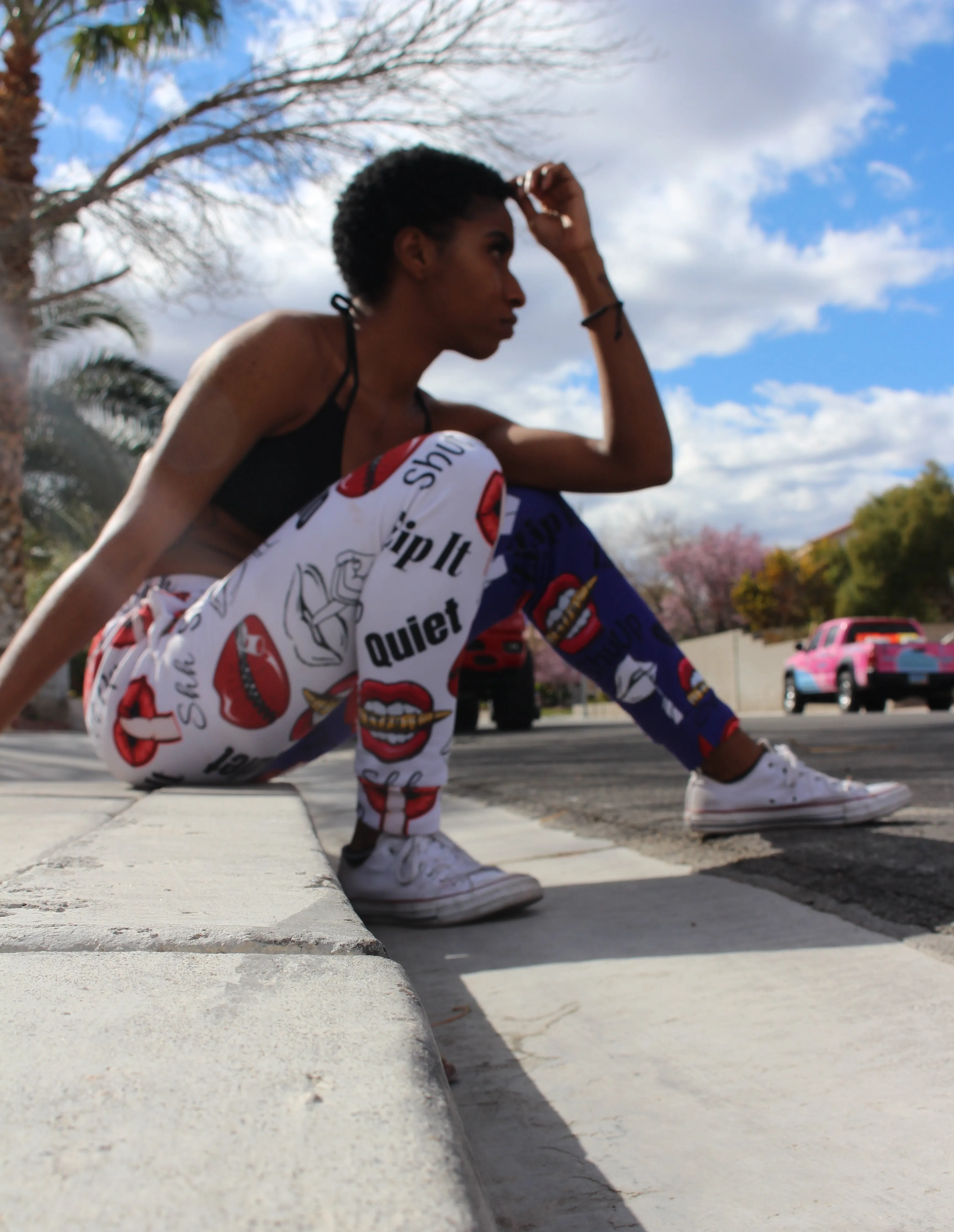 Shhhut Up Women's Joggers - White/Purple