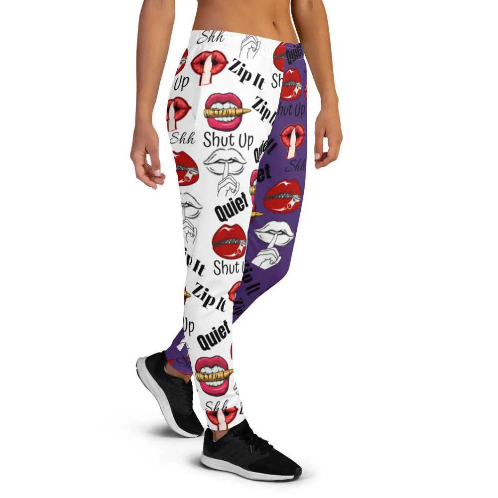 Shhhut Up Women's Joggers - White/Purple