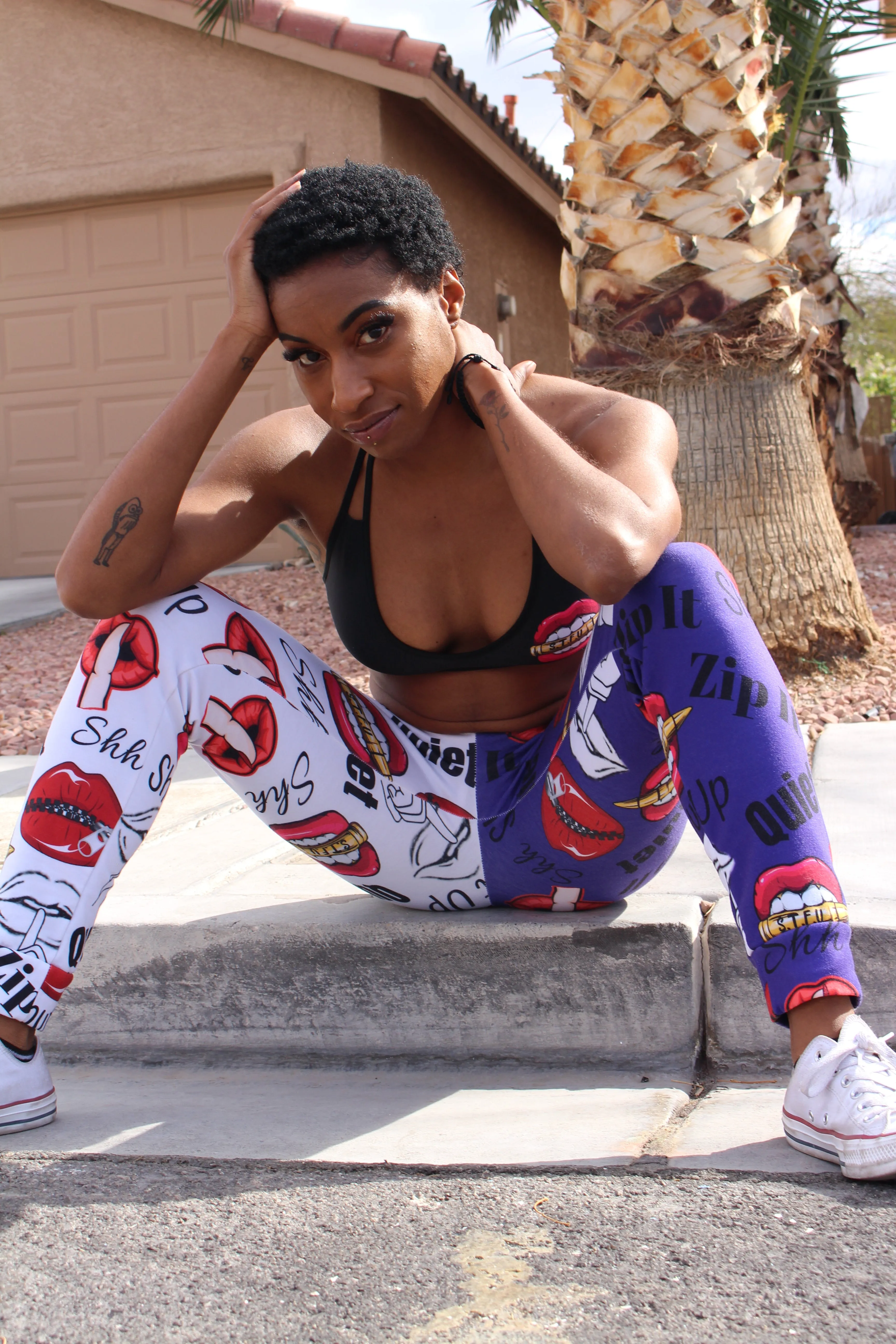 Shhhut Up Women's Joggers - White/Purple