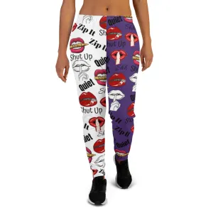 Shhhut Up Women's Joggers - White/Purple