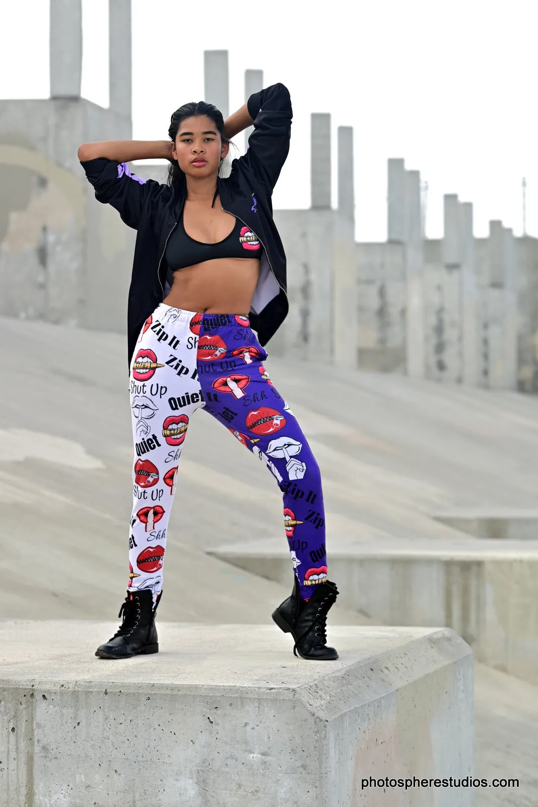 Shhhut Up Women's Joggers - White/Purple