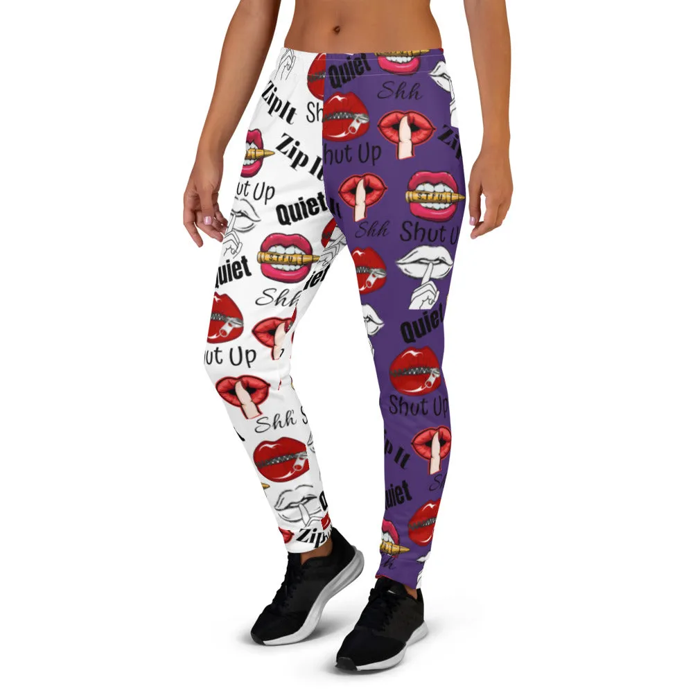 Shhhut Up Women's Joggers - White/Purple
