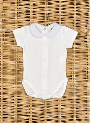 Short sleeve body with piquet collar